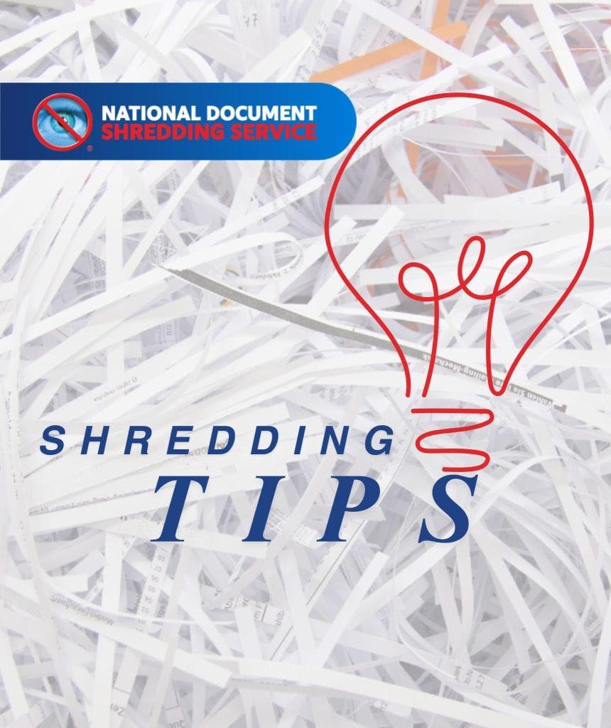 Guide illustrating secure document shredding tips for safe disposal of confidential files