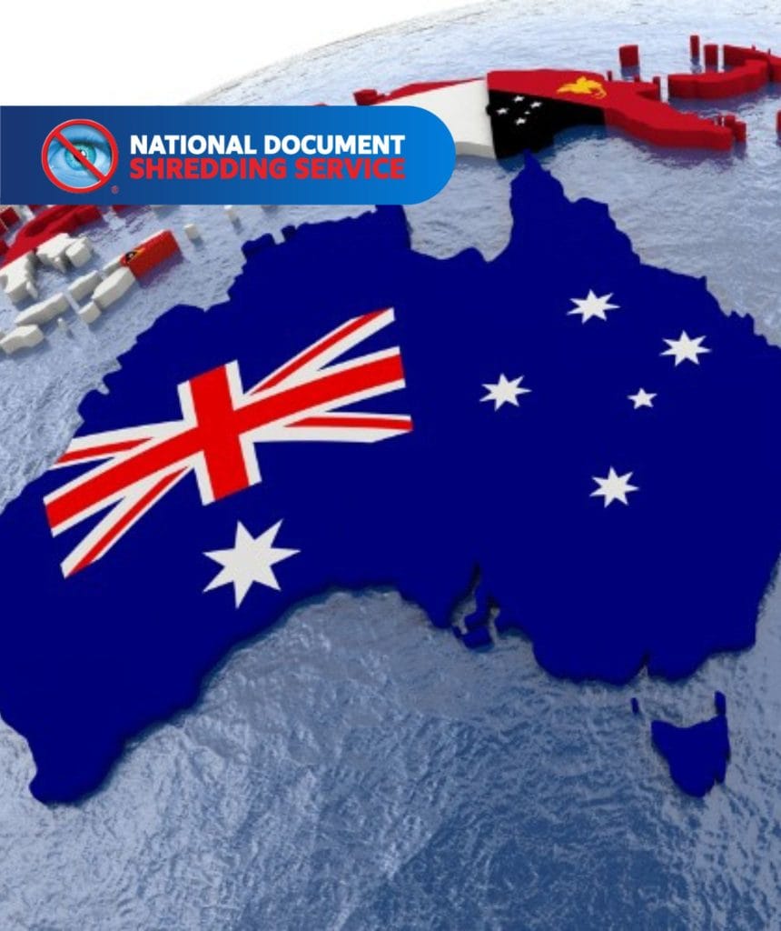 Illustration of a person comparing shredding companies to find the most reliable local service in their city."