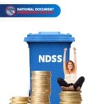 Woman with coins saving on cheapest shredding services Australia using National Shred bin