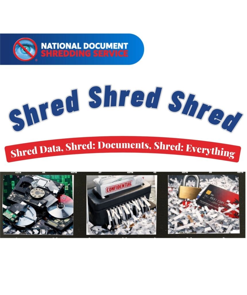 National Shred illustration representing secure document shredding, data destruction, and protection of personal information