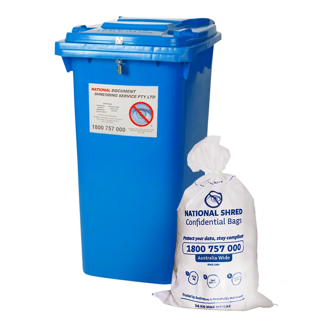 Shredding Bin and Confidential Shredding Bag Combo